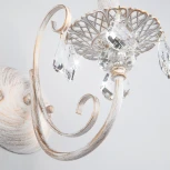 Бра Eurosvet 3305 3305/1 белый с золотом / прозрачный хрусталь (220V, хрусталь Strotskis, подвески, подсвечник, свеча)