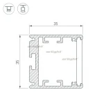 Профиль SL-ARC-3535-D1500-N90 BLACK (1180мм, дуга 1 из 4) (Алюминий) 026596 Arlight