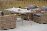 Обеденная группа из искусственного ротанга, цвет соломенный 4SIS Моккачино MS3C2T-4-SET