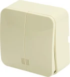 Выключатель двухклавишный с подсветкой (слоновая кость) Stekker София 49476