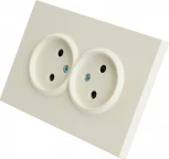 Розетка двойная без заземления со шторками (белый) Stekker Эмили 49877