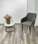 Стул M-City BRANDY-X ГРАФИТ #14, велюр / черный каркас