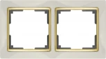 Рамка на 2 поста Snabb (слоновая кость/золото) Werkel W0021932 (a051651)