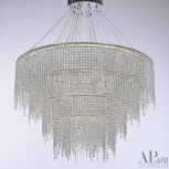 Подвесная люстра каскадная хрустальная светодиодная APL LED Sicilia SH02.93.4D.B.Ni.4000 (220V, на тросе)