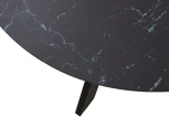 Стол БОНЖУР 100 ЧЕРНЫЙ МРАМОР, черная шагрень, стекло / ЧЕРНЫЙ каркас М-City