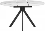 Стол Rudolf круглый раскладной 100-130x100x75см, белый мрамор, чёрный Bradex Home RF 0417