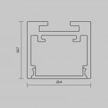 Алюминиевый профиль накладной-подвесной 25x22 черный, 2 м, ALM-2522-B-2M Maytoni 633013