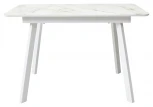 Стол АРУБА 120 нераздвижной АУРУМ, стекло/ БЕЛЫЙ каркас