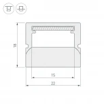 Профиль WPH-FLOOR22-2000 (Пластик) 023290 Arlight