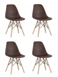Стул Eames Style DSW коричневый x4 (разборный каркас) Stool Group арт.УТ000037606