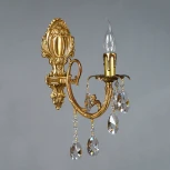 Бра Ambiente by Brizzi Alicante 8888/1 AB Tear Drop (220V, хрусталь Asfour, подвески, подсвечник, свеча)