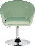 Кресло дизайнерское DOBRIN EDISON (мятный велюр (1922-8)) 8600-LM 8600-LM, цвет сиденья мятный (1922-8), основания хром