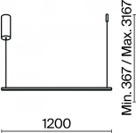 Подвесной светодиодный светильник Maytoni Halo MOD246PL-L24BK (220V, на тросе)
