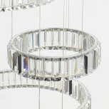 Подвесная люстра ярусная каскадная большая Citilux Чезаре CL338661 (регулировка яркости, LED, 220V, хрусталь, на проводе, кольцо)