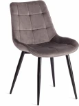 Стул ABRUZZO (mod. 8060) металл/вельвет, 52 х 63 85 см, светло-серый (HLR 24)/черный Tetchair 19232