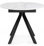 Стеклянный стол Woodville Ален 90(120)х90х75 белый / черный 516556