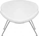 Кресло дизайнерское DOBRIN EMILY (белый (букле) ткань , хромированная сталь) 72-LMO EMILY, цвет сиденья букле белый, основания сталь