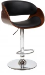 Барный стул LANDO (mod.4036) черный/орех/хром (металл/дерево/экокожа)