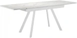 Стол DikLine UK120 Керамика Белый мрамор,подстолье белое,опоры белые