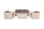 Лаунж-зона из искусственного ротанга, цвет бежевый 4SIS Капучино KS3C2T-4-SET beige