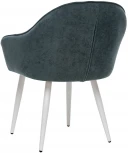 Стул с подлокотниками Вайд, каркас Белый, велюр Темно-зеленый 2500000185748 Leset