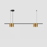 Подвесной светильник Denkirs Orbit DK4061-BK+SG 4xGU10 LED до 15 Вт, черный + сатинированное золото (220V, на тросе)