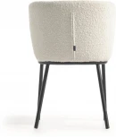 Стул Ciselia из белой ткани букле и черного металла La Forma (ex Julia Grup) арт.108355