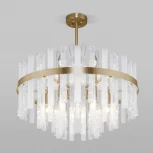 Потолочная люстра Wi-Fi на штанге Bogate's Hollis 368/9 Smart латунь (220V, управление смартфоном, голосовое управление, умный дом - Minimir Home, Алиса, Маруся, Салют)