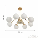 Потолочная люстра на штанге Arte Milano 271069/8 GD (220V, шарики)