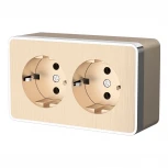 Розетка двойная с заземлением Gallant (шампань рифленый) Werkel W5072110 (a051037)