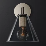 Бра Rh Utilitaire Funnel Shade Single Sconce Silver ImperiumLoft 44,544 (123271-22)