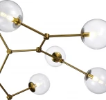 Потолочная люстра на штанге ST Luce Chieti SL1506.203.08 Золотистый/Прозрачный E14 8*40W (220V, шарики, молекулы)