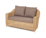 Диван из искусственного ротанга двухместный, цвет соломенный 4SIS Кон Панна YH-C2808W