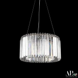 Подвесная люстра светодиодная APL LED Sicilia SH09.40.A.Ni.4000 (220V, хрусталь, на тросе)