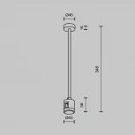 Крепление потолочное Medium 300мм с прямым коннектором питания Flarity латунь Maytoni Accessories for tracks Flarity TRA158С-IPC1-BS (24V)