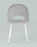 Стул Stool Group Меган велюр светло-серый белые ножки УТ000025584