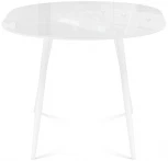 Стеклянный стол Woodville Абилин 100(140)х76 ультра белое стекло / белый / белый матовый 520593