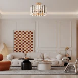 Потолочная люстра хрустальная на штанге Arte Milano Sorrento-5209 375209/5/80/390 GD (220V)