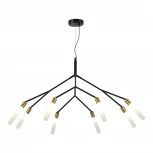 Подвесной светильник Evoluce Kaito SLE1129-403-08 Черный, латунь/Белый G9 8*5W (220V, на тросе)