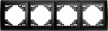 Рамка на 4 поста (черный) Stekker Эрна Элегант 49664