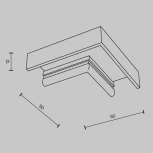 Коннектор угловой, накладной, черный Maytoni Accessories for tracks Basity TRA172CL-11B