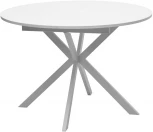 Стол ВЕГА D110 раскладной Белый, стекло/ белый каркас М-City