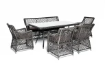 Обеденная группа плетеная на 6 персон, цвет графит 4SIS Катания KATS2C4T-6-SET graphite