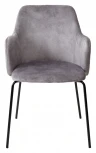 Стул AMARETTO VBP203 античный cеребристо-серый, велюр без пальчикового эффекта/черный каркас