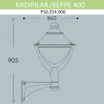 Настенный фонарь уличный Fumagalli Beppe P50.254.000.AXH27
