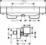 Термостат Hansgrohe Ecostat E 15773000 для душа