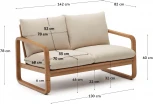 Sacaleta Уличный 2-местный диван из массива эвкалипта 142 см La Forma (ex Julia Grup) арт.158158