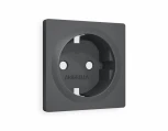 Лицевая панель Ambrella Volt ALFA (Графит Мягкое касание) для электрической розетки с заземлением QUANT AP9060