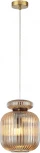 Подвесной светильник Odeon Light Jugi 5042/1A PENDANT античн.бронза/янтарный/металл/стекло/эко.кожа E27 1*60W (220V, на проводе)