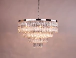 Подвесная люстра Newport 10120 10129+9/C (220V, хрусталь, на цепи, круглые)